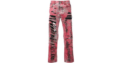 red gucci jeans|gucci ripped denim jeans.